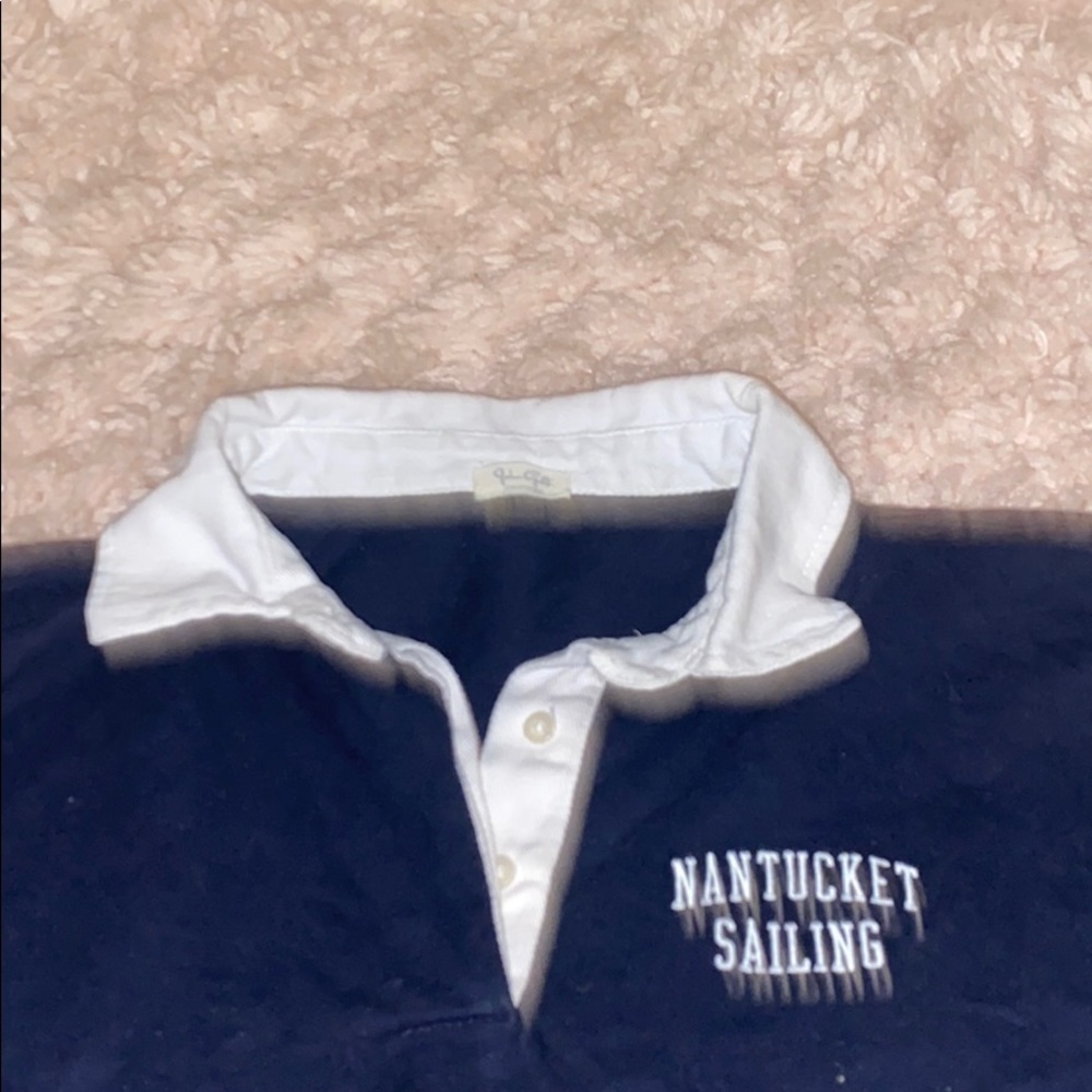 navy blue collared nantucket sailing shirt - Picture 2 of 2